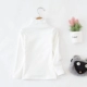Áo thun bé gái cổ cao cộng với nhung mùa thu và mùa đông cho bé diện quần áo cotton trắng đen mùa thu trong bé trai áo thun dài tay bó sát 7 tuổi