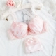 Nhật Bản dễ thương thêu áo ngực cô gái ngọt ngào ren nơ mỏng cup đồ lót kích thước lớn thoải mái chất béo MM