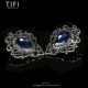 Cổ áo giả phụ kiện khí chất cao cấp sapphire cổ áo pin thả áo cổ áo pin đính cườm cổ áo trâm cài cổ áo khóa - Trâm cài