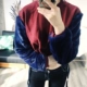 ZZ xương ZZ giả lông gợi cảm phong cách châu Âu và Mỹ cổ tròn màu sắc giản dị hoang dã ấm áp áo len trùm đầu lông thú áo lông dáng dài Faux Fur