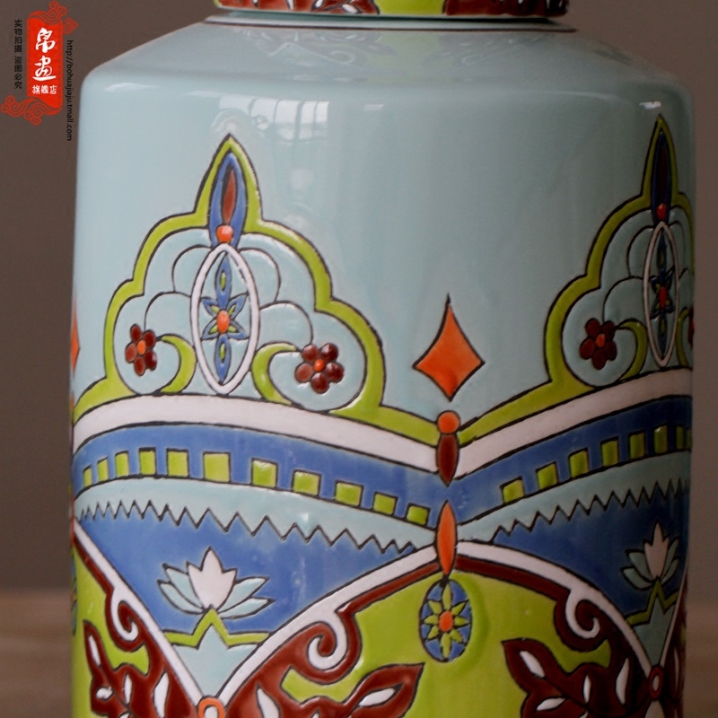 European court circular tank American French countryside creative bunch of glazed pottery POTS craft ornaments of rural household furnishing articles