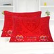 A pair of bright red pillow covers, pure cotton extra-thick pillow covers, wedding jacquard happy word gauze wedding pillow covers spring