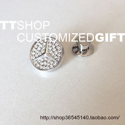 Mercedes-Benz car logo commemorative badge-luxury diamond set-boutique brooch jewelry-Auto show logo logo-can be customized