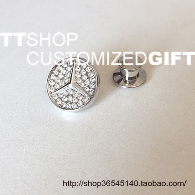 Mercedes-Benz Car Logo Commemorative Badge - Luxury Diamond Set - Boutique Brooch Jewelry - Auto Show Logo Logo - Customizable