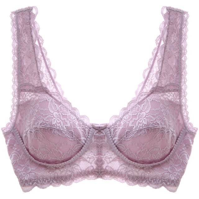 Thin Wireless Bra Spongeless Lace Beauty Vest Style Young Women's Seamless Sleeping Bra Thin Molded Cup