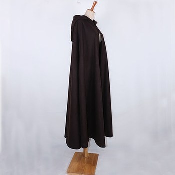 Duxiu New Classic Brown Retro Extra Long Woolen Coat Cape Hooded Jacket Customized Cloak