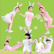 Trang phục cho trẻ em ngày Bunny Trang phục hoạt hình cho trẻ em Quần áo hoạt hình Thỏ trắng Trang phục biểu diễn động vật nhỏ mặc - Trang phục