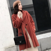 Áo len nữ MMCO áo len nữ mùa đông dài phần áo len hai mặt Z17602