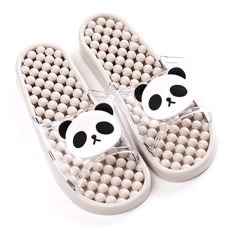 Korean cartoon cute bathroom bath shower non-slip slippers Female couple home foot massage summer flat wedge