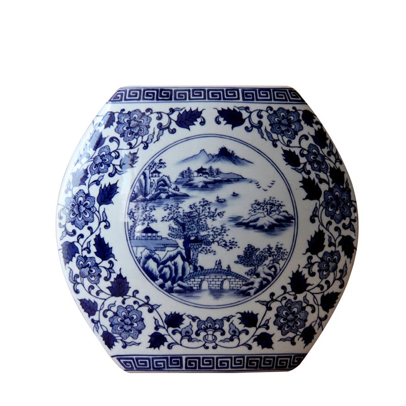 The rain tong home | classic blue and white porcelain creative flower jingdezhen blue and white porcelain home decoration ceramic furnishing articles