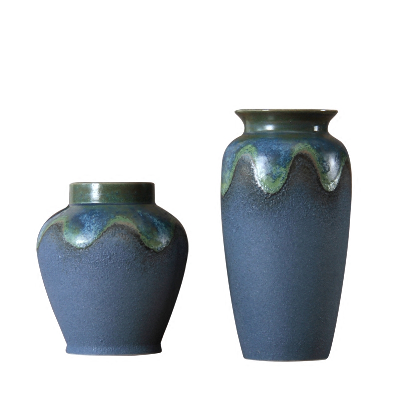 Grain dry flower vases, creative home stay facility wind art pottery ancient verdigris do old flower, flower interior furnishing articles
