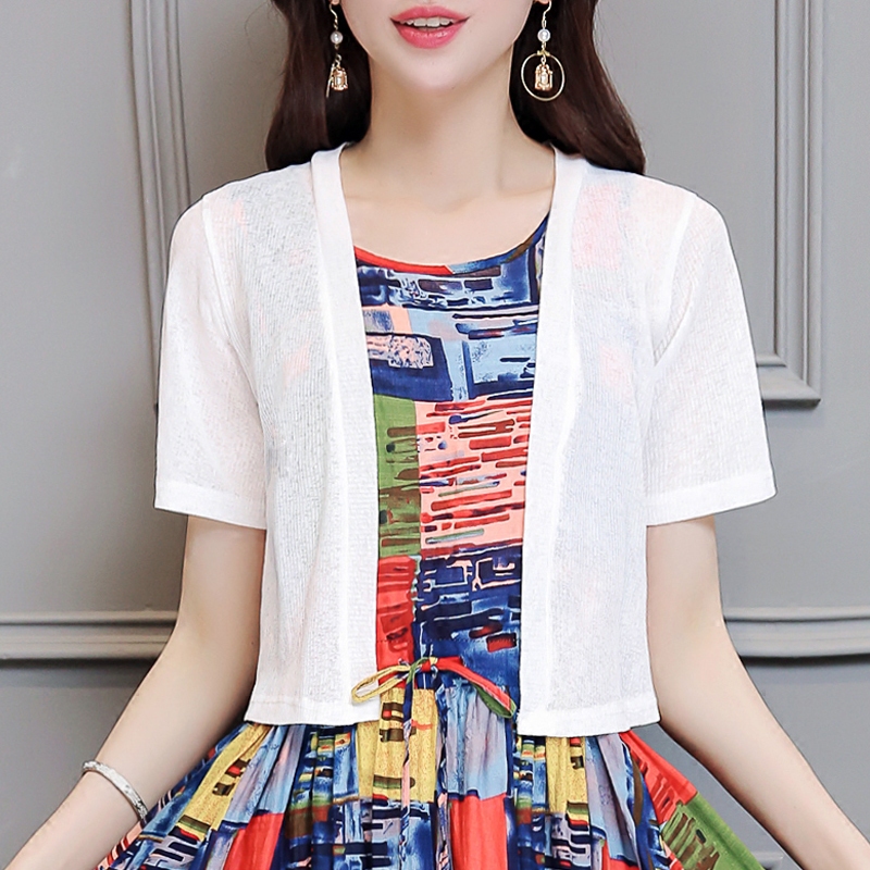 Summer Knitted Cardigan for Women, Short Solid Color Outerwear, Sun Protection Clothing, Thin Knitted Jacket, Small Shawl for Women Summer Knitted Cardigan for Women, Short Solid Color Outerwear, Sun Protection Clothing, Thin Knitted Jacket, Small Shawl for Women