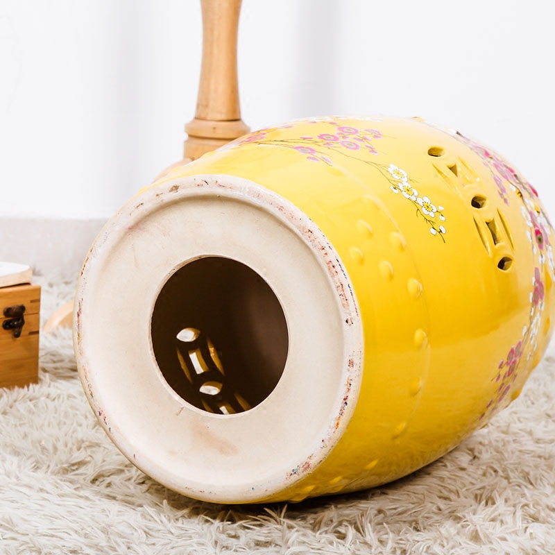 American country drum who modern living room of Chinese style antique ceramic drum who who bench of flowers and birds embroidered pier dressing who