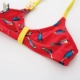 Ins Girls áo tắm simi tình yêu sâu chim đỏ bikini chia ở trẻ em lớn áo tắm đồ bơi châu Âu và Mỹ Bộ đồ bơi của Kid