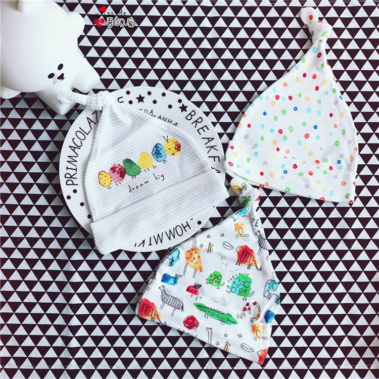 Newborn Baby Cap Baby Hat 0-3-6 Months Spring Autumn Full Pure Cotton Full Moon Hat Men And Women Baby Protection Halts Door Cap