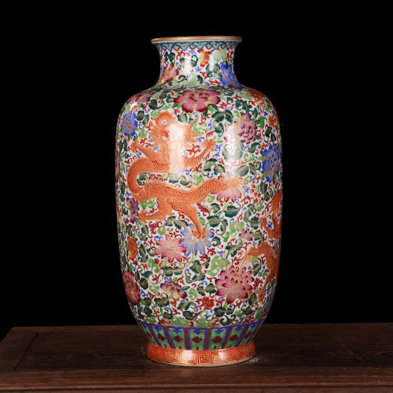 High - grade jingdezhen ceramics antique hand - made silk wulong vase furnishing articles sitting room decoration home decoration process