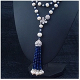 Аксессуар, цирконий, ожерелье из жемчуга, золото 24 карат, микроинкрустация