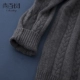 Shang Baiyi tinh khiết cashmere áo len nam cao ve áo áo thun áo len dài tay áo tinh khiết cashmere mùa thu và mùa đông dày đan áo len nam áo da lộn nam Áo len Cashmere