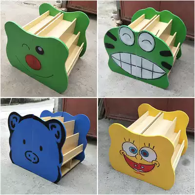 Kindergarten children's cartoon shape book cabinet finishing cabinet wooden multi-layer bookshelf student combination simple small cabinet