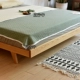 Đơn giản giường tatami ngắn giường gỗ sồi khung đen óc chó màu đỏ giường giường ngủ mà không cần tùy chỉnh giường Bắc Âu căn hộ nhỏ - Giường