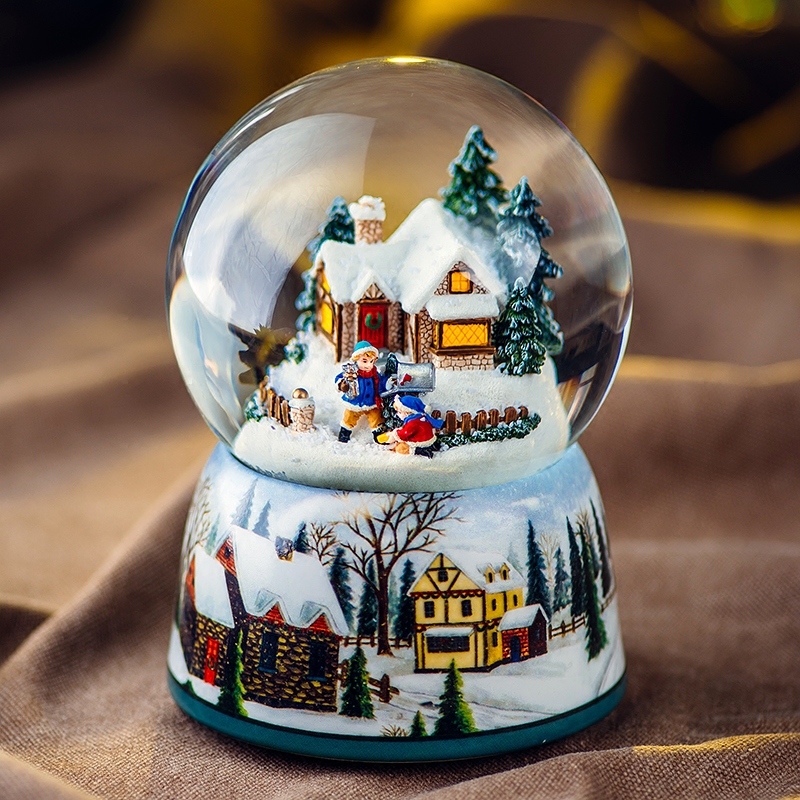 JARLL Water Crystal Ball Music Box Christmas Gifts Birthday Girls Girlfriends Snowscape Letterbox With Swivel Octaphonic Box