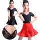 Cô gái mùa thu quần áo tập múa Latin dài tay của trẻ em gái váy khiêu vũ ngắn tay cho trẻ em trang phục biểu diễn Latin - Trang phục