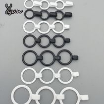 10 multi-specification iron-coated rubber black and white underwear hooks sports vest adjustment buckle accessories