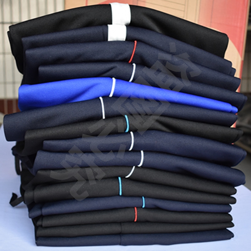 Black school uniform pants navy blue double white edge student school pants men and women junior high school students school uniform pants a bar school uniform pants
