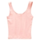 Áo thun nữ cổ chữ U đôi mùa thu Vest trắng Cotton ngắn gọn vừa vặn áo kiểu trung niên Áo ba lỗ