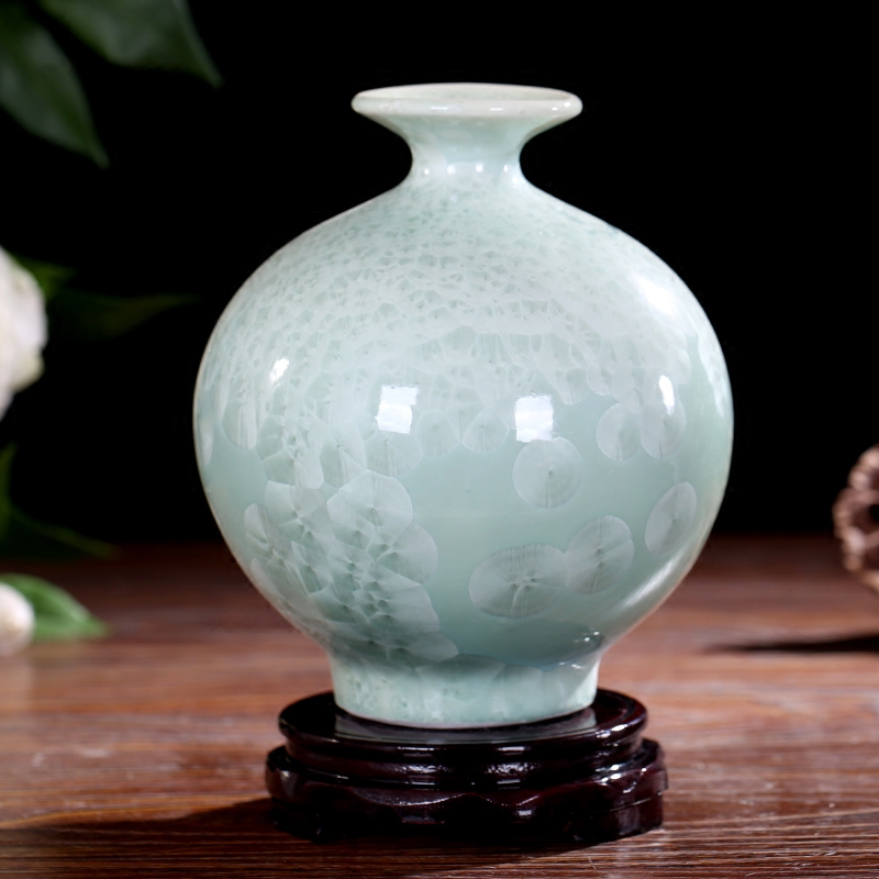 Jingdezhen ceramic crystalline glaze floret bottle home sitting room study office desktop dining - room table flower arranging furnishing articles