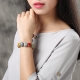 Mã cổ điển Gió Quốc Gia Đầy Màu Sắc Đá Núi Lửa Tim Ceramic Bracelet Nữ Bohemian Tốt Nghiệp Món Quà Ngày Vòng đeo tay Clasp