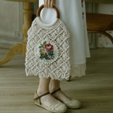 Art Art Art -Связанная античная вышивка, простая деревянная ручка, женская универсальная сумка Mori