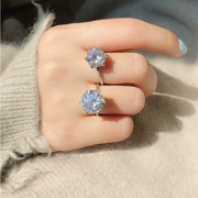 Sản phẩm mới Châu Âu, Nhật Bản và Hàn Quốc Trứng bồ câu sáu móng nhẫn cưới mô phỏng nhẫn kim cương nhẫn nữ để chụp ảnh cưới
