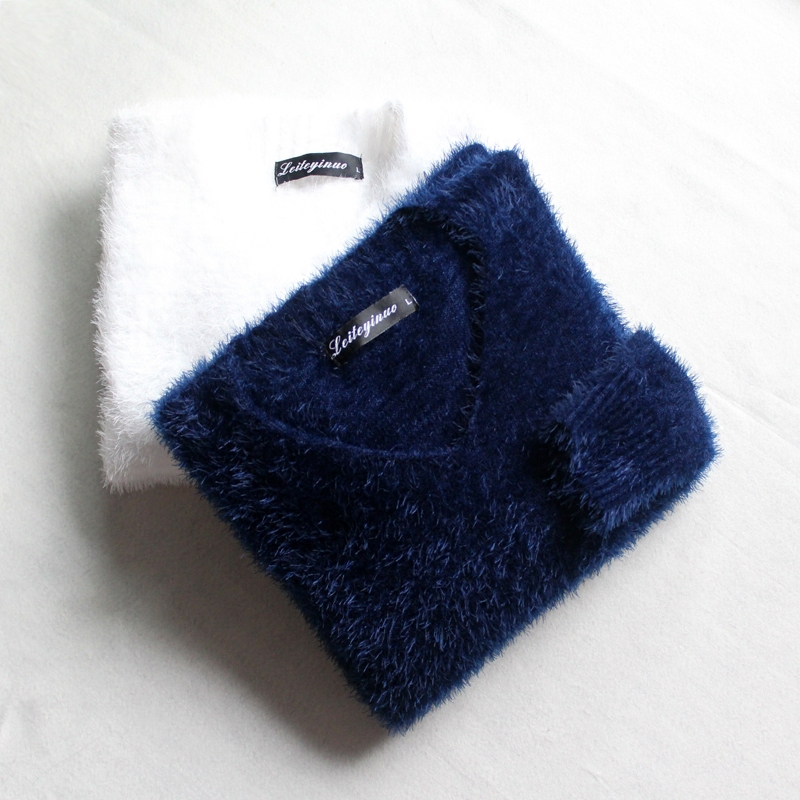 Winter Warm T-Shirt Men's Sweater V-Neck Inner Layer Long-Sleeve Clothing Winter Wool Sweater Men's Youth Base Shirt