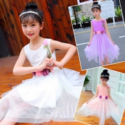 Quần áo trẻ em bé gái voan mùa hè mới 6 váy sợi 7 Phiên bản Hàn Quốc 8 tuổi bé gái công chúa đầm mùa hè 9