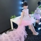 Cô gái trang phục piano hoa cô gái sinh nhật buổi tối ăn mặc màu hồng trẻ em váy công chúa váy catwalk dài mùa thu - Váy trẻ em đồ bộ cho bé gái Váy trẻ em