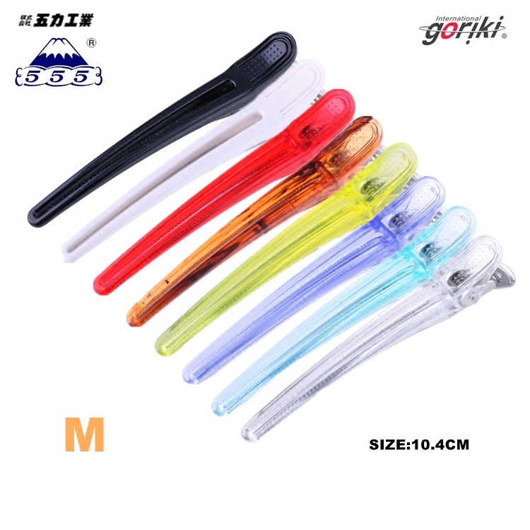 Japan ECLIP goriki555 Professional beauty hair cut haircut Haircut Duckbill Clip Five Force Crystal Cramp M