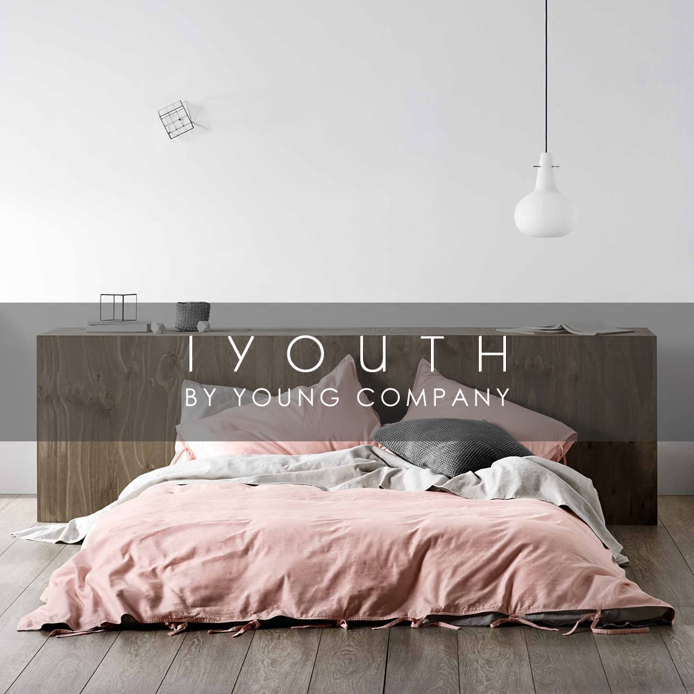 IYOUTH Trend Minimum Fashion Nordic Trend Single Pink, positive or negative double side pure cotton bedding four pieces