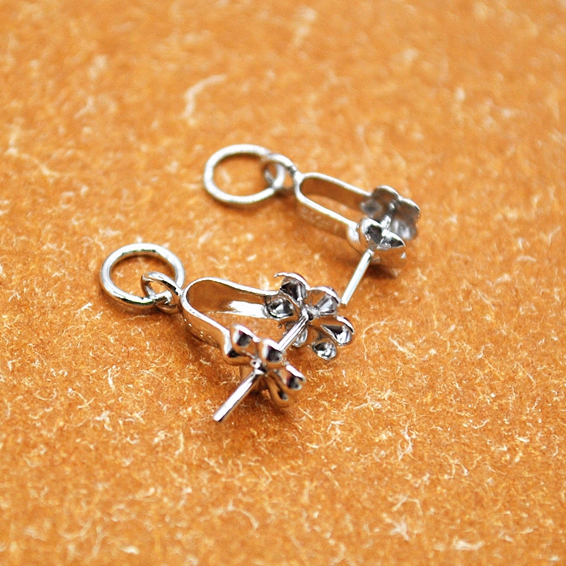 925 Pure Silver Ornament Accessories Plated Platinum Plum Blossom Snap Clip Buckle Pendant Pendant Buttoned jade buckle Wearing Pin Button Melon button