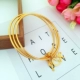 Mới Việt Nam Sand Gold Bracelet Scrub Tricyclic Kéo Tình yêu Euro Coin Bracelet Đồng mạ vàng trong một thời gian dài Vòng đeo tay Cuff