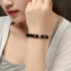 Vòng đeo tay Obsidian Nam Nữ Cặp đôi Trang sức Bạc Hàn Quốc Hạt cá tính Chuyển vòng tay Quà tặng sinh nhật vòng tay bạc nữ Vòng đeo tay Clasp