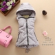Mùa thu và mùa đông áo vest nữ mới Phiên bản Hàn Quốc của chiếc áo vest tự trồng có mũ ngắn đồ vest nữ Áo vest