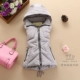 Mùa thu và mùa đông áo vest nữ mới Phiên bản Hàn Quốc của chiếc áo vest tự trồng có mũ ngắn áo khoác cardigan nữ Áo vest