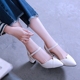 Mùa xuân và mùa thu 2018 mới, giày cao gót nữ retro có khóa chữ với một đôi giày phiên bản Hàn Quốc mũi nhọn với một đôi dép dày dép lê nữ đẹp Sandal
