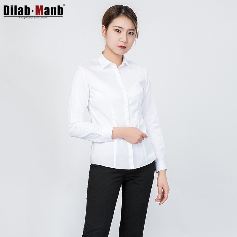 Dimeng professional white shirt women's long-sleeved cotton free ironing high-end shirt ladies spring and autumn self-cultivation temperament interview formal dress