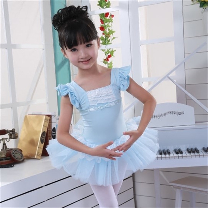 Young children's princess dance skirt cotton short-sleeved ballet dance skirt national dance body gymnastics training clothes dance