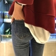 [ELINASEA] Xiaohai khuyến nghị đa năng tự canh tác mỏng mỏng rách nền móng trắng quần jean siêu nhỏ bị trầy xước thời trang nữ 2020 Quần jean