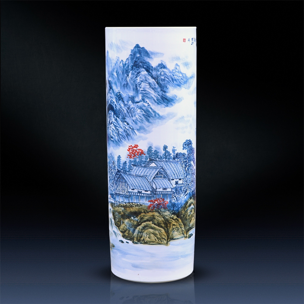 Jingdezhen ceramics hand - made big vase furnishing articles large sitting room ground quiver TV ark, decorative arts and crafts