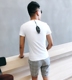 Thanh niên nam tinh thần áo thun nam tay ngắn 2018 hè mới màu rắn phiên bản Hàn Quốc của chiếc áo tự canh đáy quần nam áo polo nam hàng hiệu Áo phông ngắn