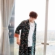 Đồ ngủ cotton nữ mùa thu và mùa đông đôi áo choàng nam hai mảnh hoa cộng với dịch vụ nhà dài phù hợp với Nhật Bản đồ bộ quần ống rộng mặc nhà Bộ Pajama